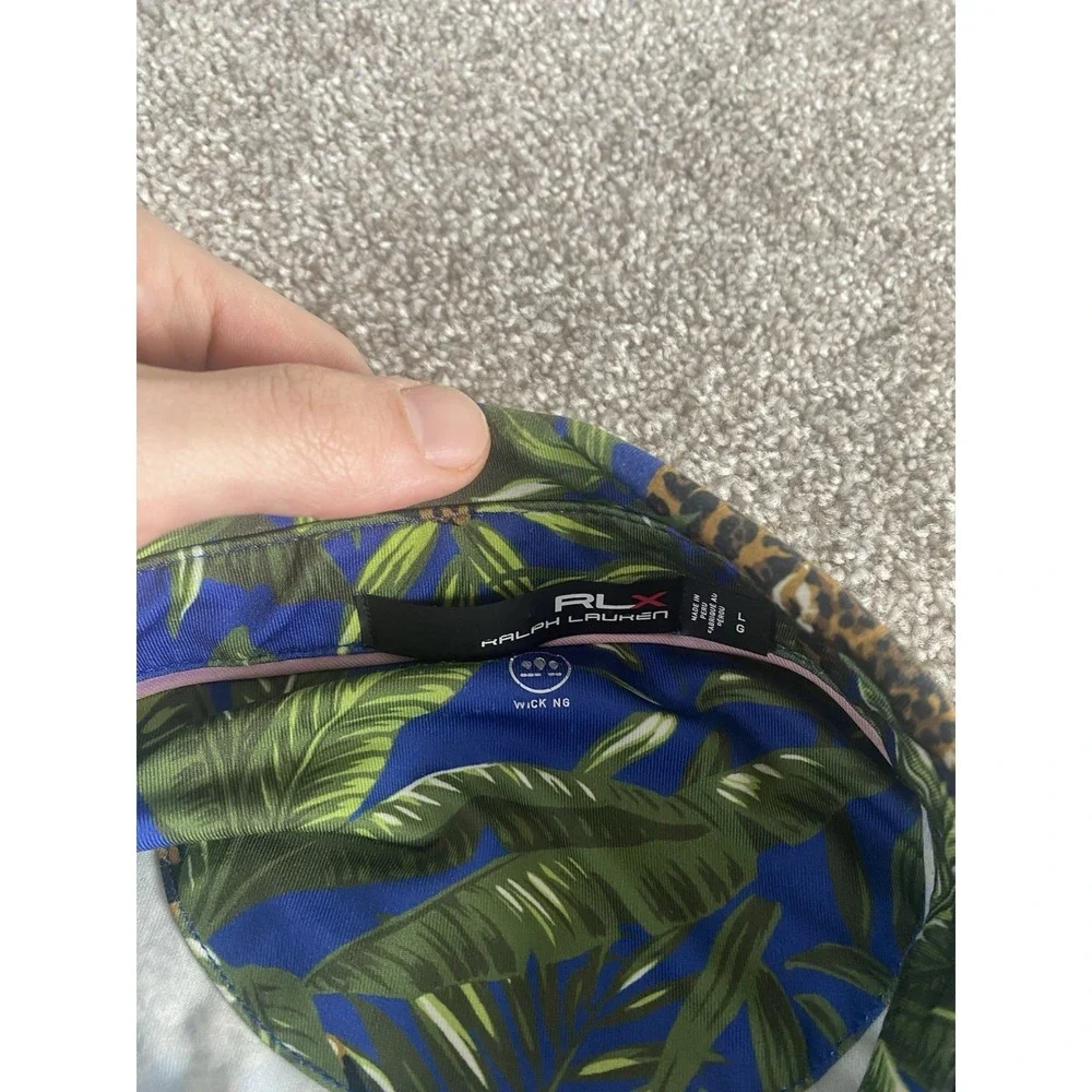 Ralph Lauren RLX Golf Polo Shirt‎ All Over Floral Jaguar Big Cat Hawaiian Mens L